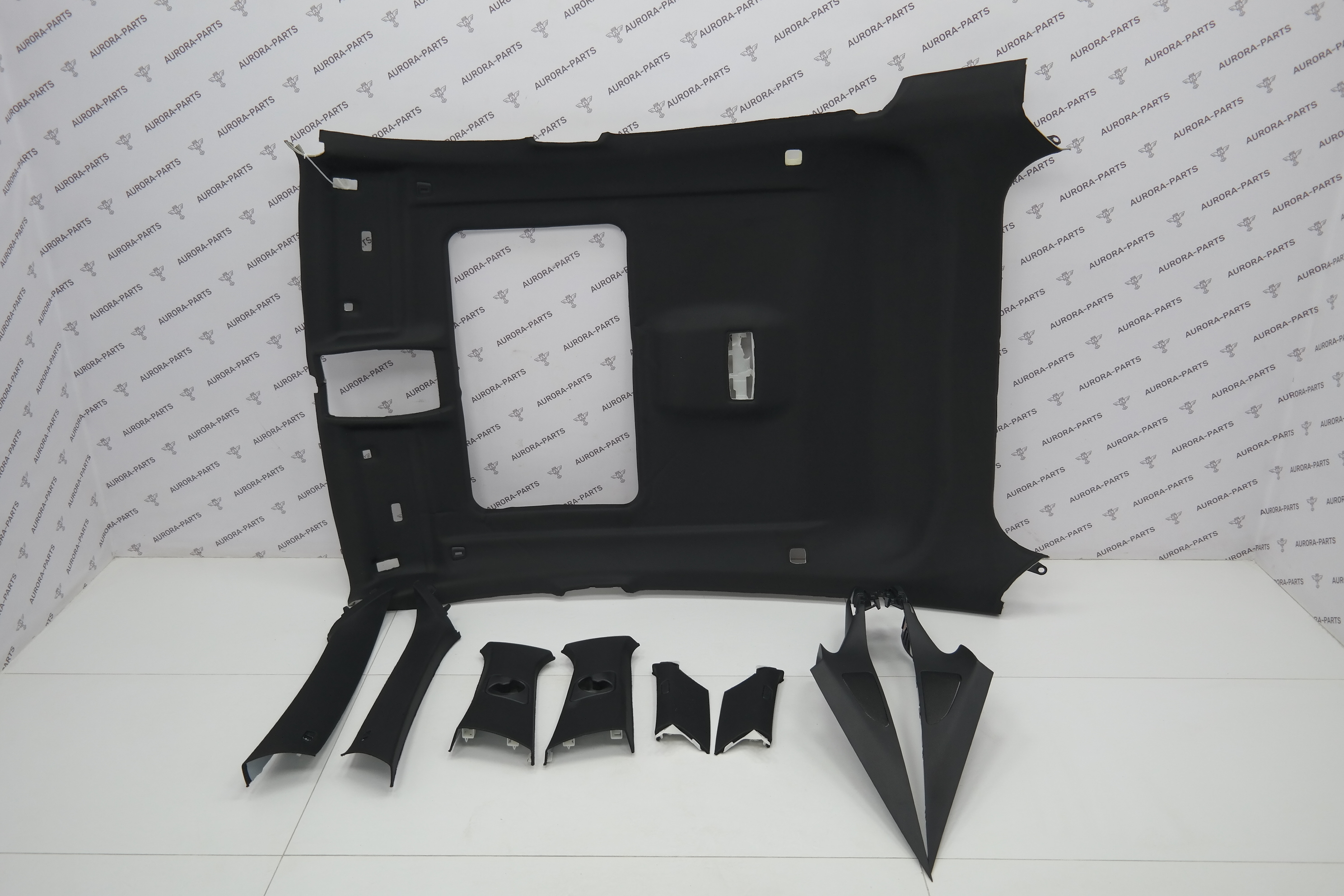 Обшивка потолка под люк + накладки стоек ANTHRAZIT BMW X6